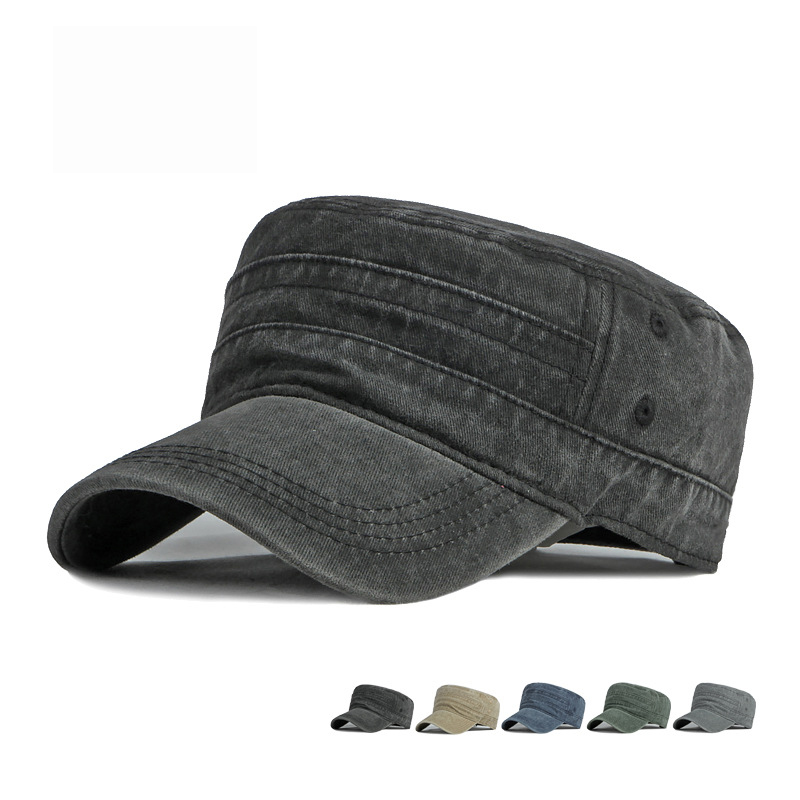 Snapback Hat Flat - Primavera Verano ala corta ejército sombrero